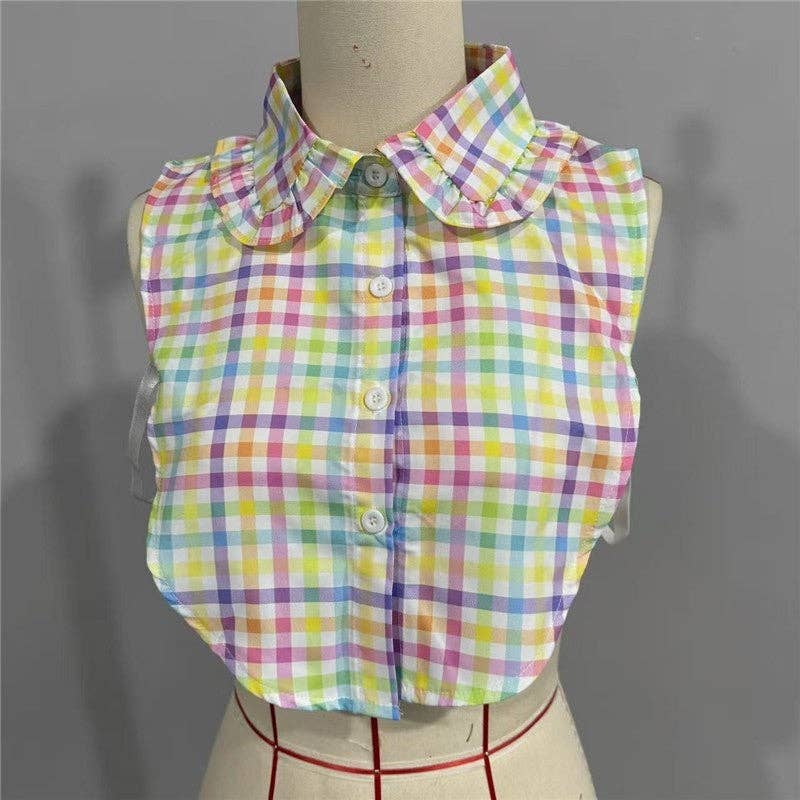 Detachable Shirt Collar With Colorful Lace