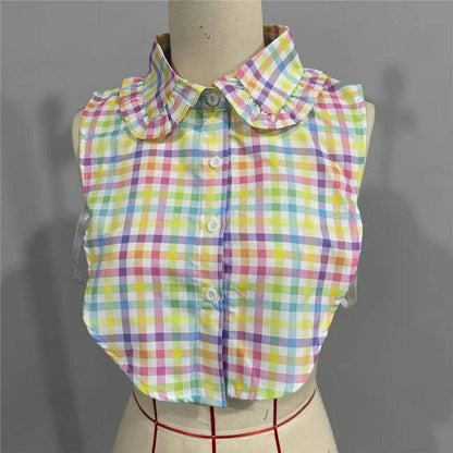 Detachable Shirt Collar With Colorful Lace