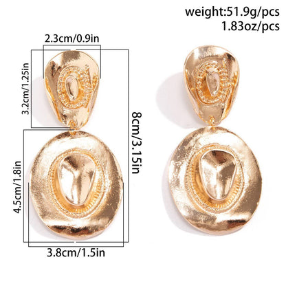 COWBOY STYLE HAT PENDANT EARRINGS_CWAJE1135