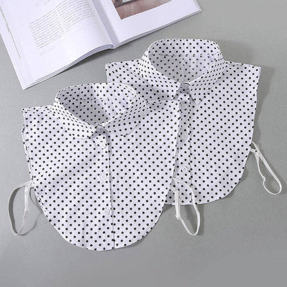 Women's Cotton Polka Dot Detachable Collar For Sweaters And Hoodies