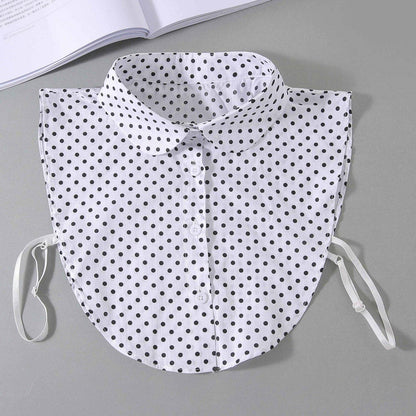 Women's Cotton Polka Dot Detachable Collar For Sweaters And Hoodies