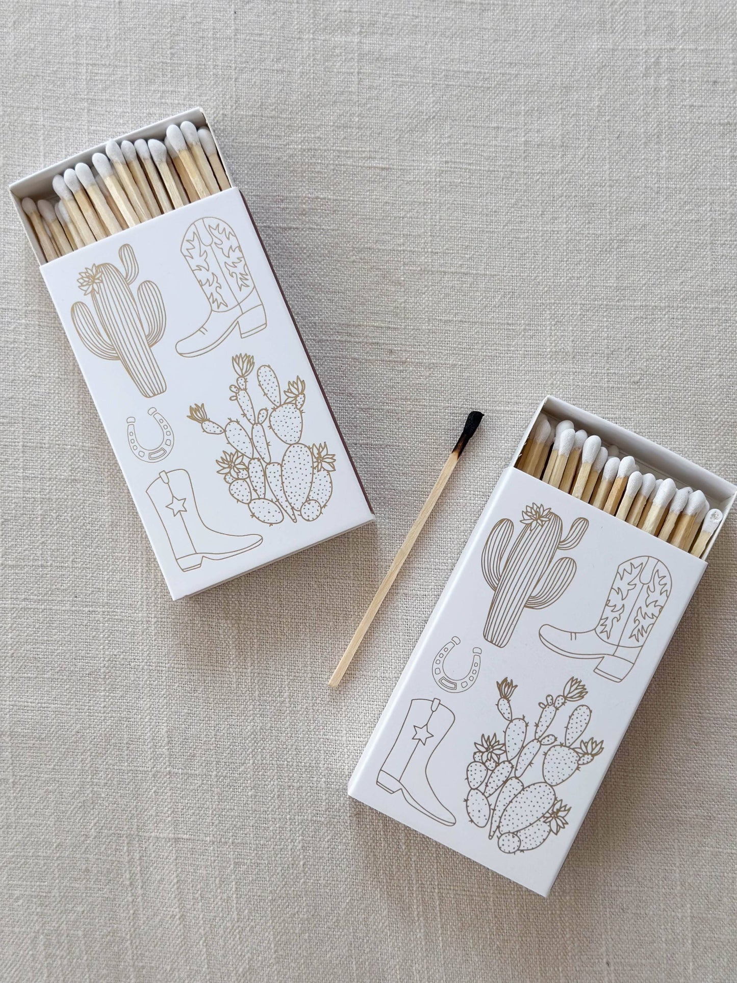 White Oversized Cowboy Boot & Cactus Matches