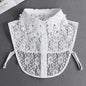 Detachable White Beaded Shirt Collar