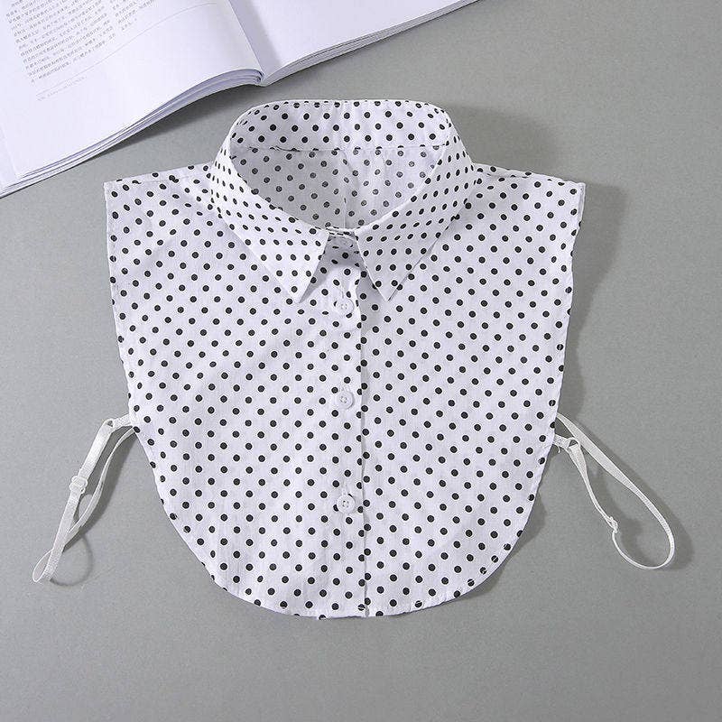 Women's Cotton Polka Dot Detachable Collar For Sweaters And Hoodies