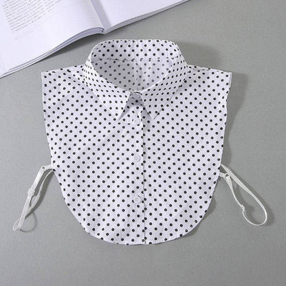 Women's Cotton Polka Dot Detachable Collar For Sweaters And Hoodies