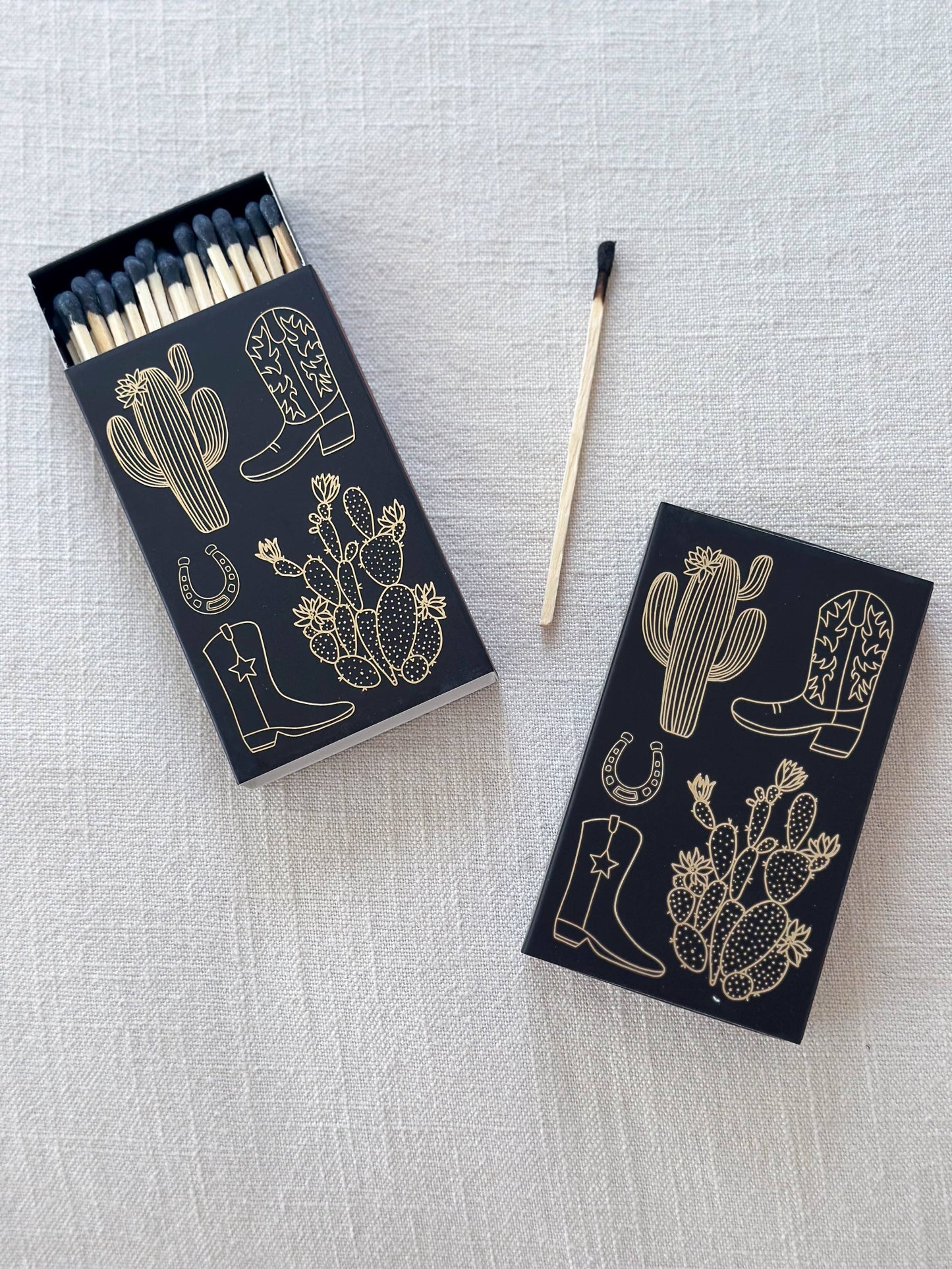 Black Oversized Cowboy Boot & Cactus Matches