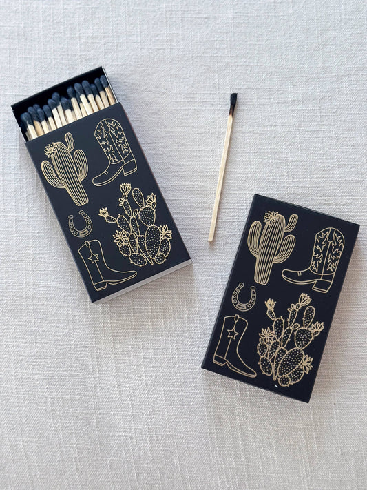 Black Oversized Cowboy Boot & Cactus Matches