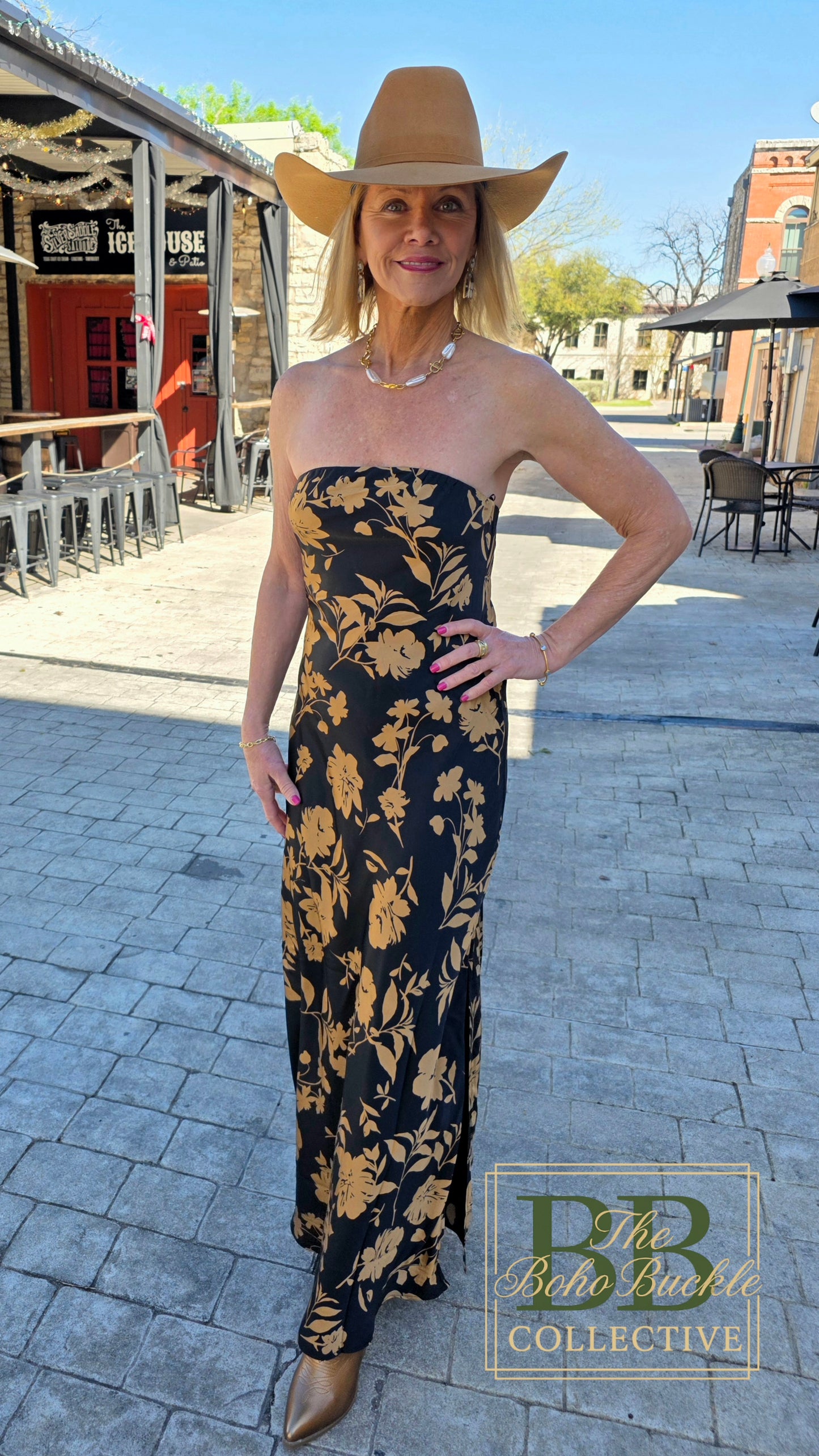 Strapless Bias Cut Maxi Dress