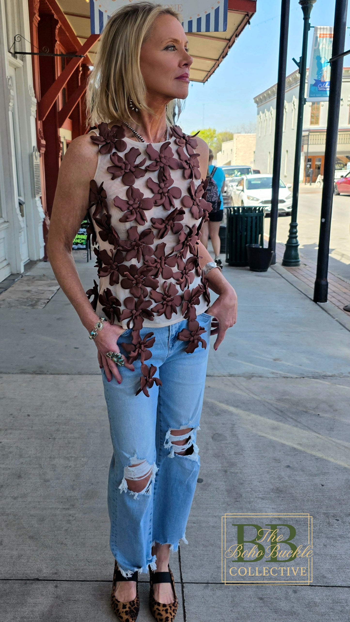 Floral Mesh Sleeveless Vest for Summer Style