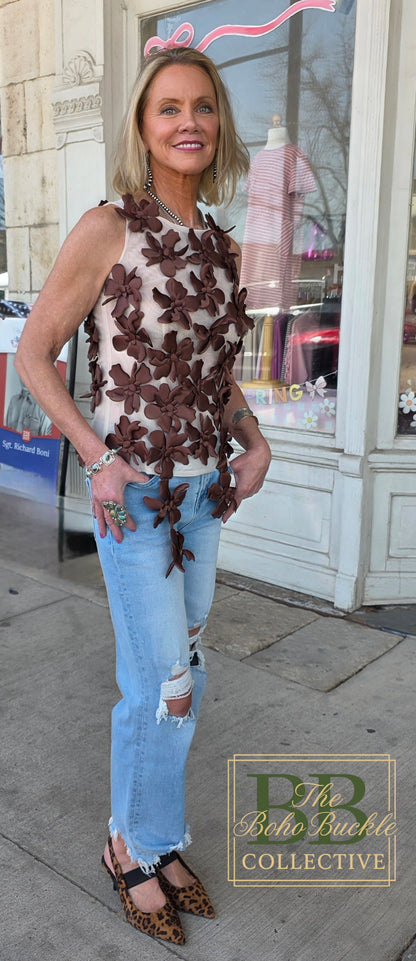 Floral Mesh Sleeveless Vest for Summer Style