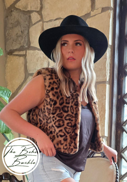 Cheetah Faux Fur Vest