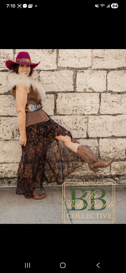 Neutral floral skirt