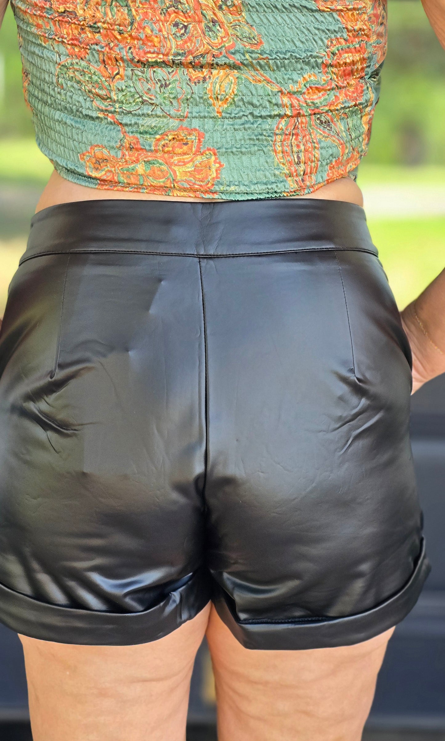 Faux Leather Shorts