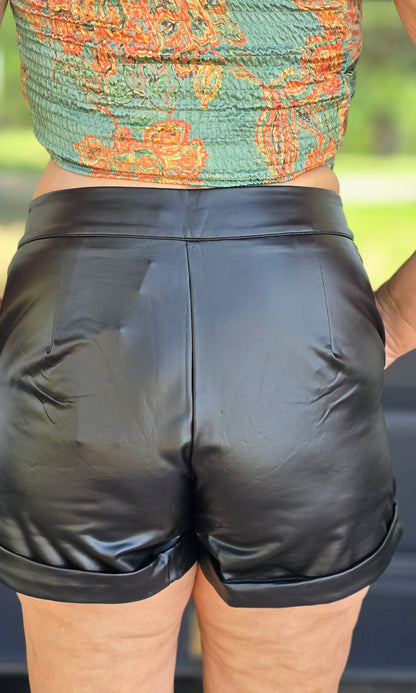 Faux Leather Shorts
