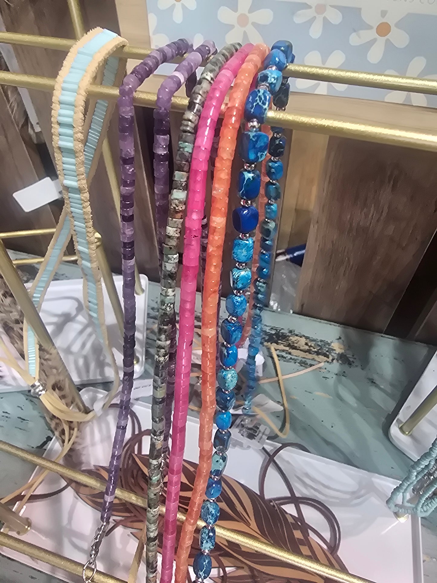 Hat bead turquoise band