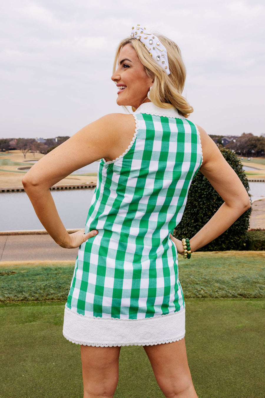 Kelly Green gingham Fairway dress