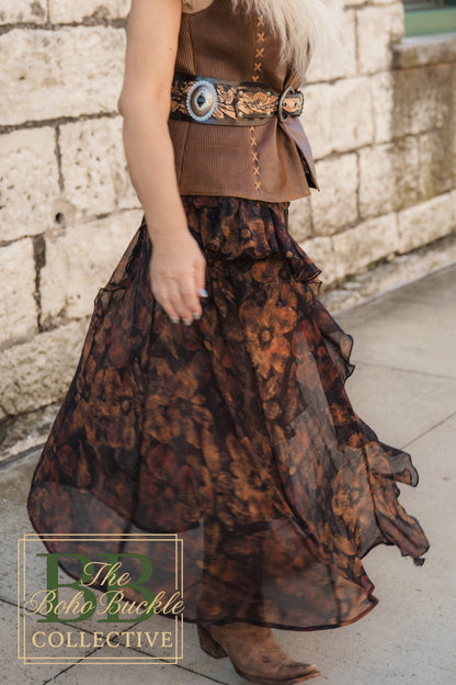 Neutral floral skirt