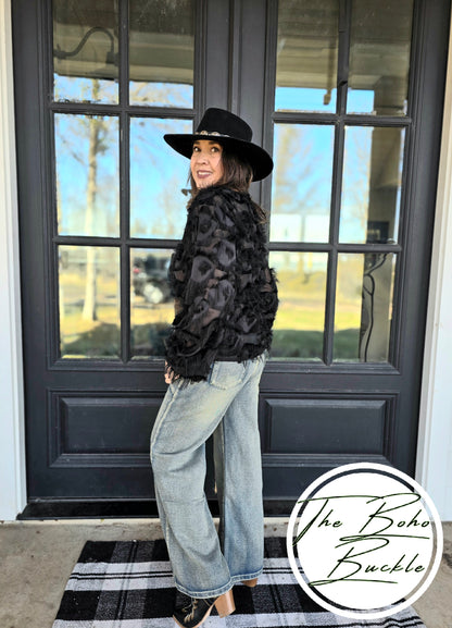 Black Feather Blouse