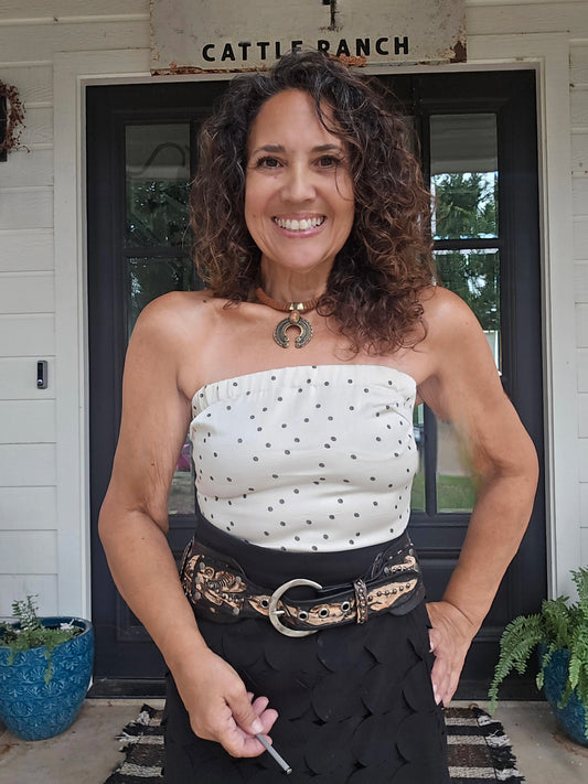 Satin Polka Dot Tube Top
