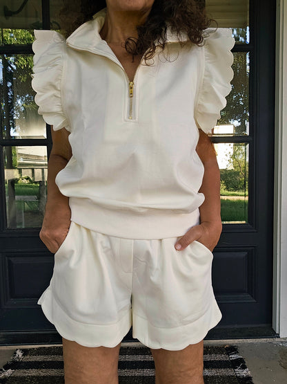 Scalloped Short Set