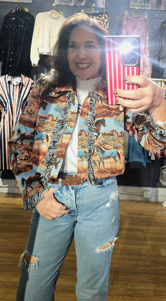 Horse Cropped Jacket