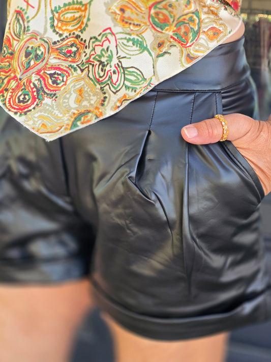 Faux Leather Shorts