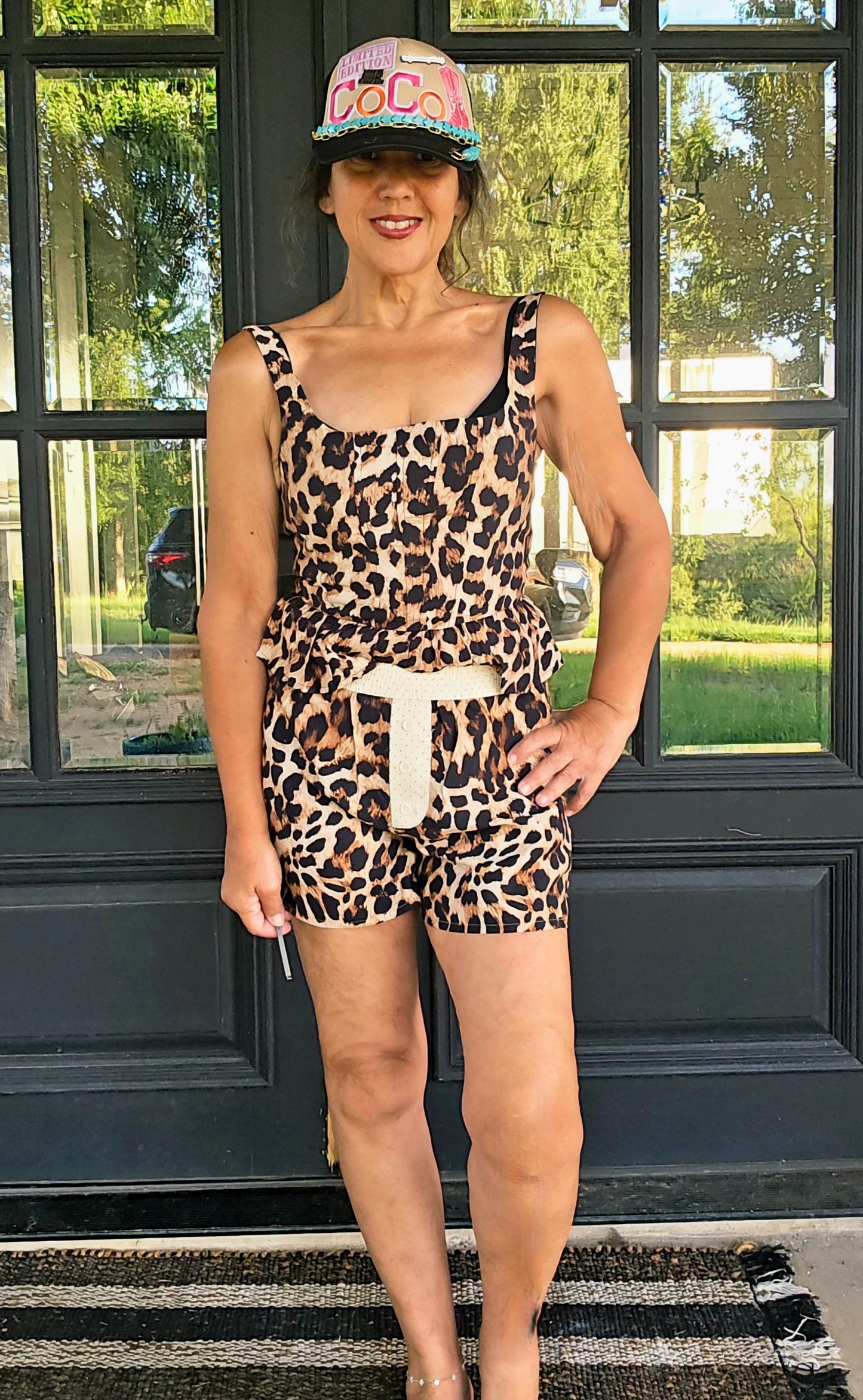 Leopard Pleated Tank Top