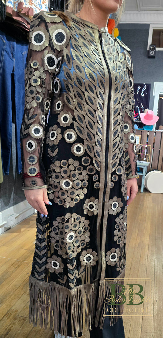 Lambskin Floral Duster