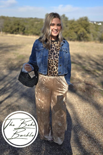 LONG VELVET PANTS WITH SEQUINS