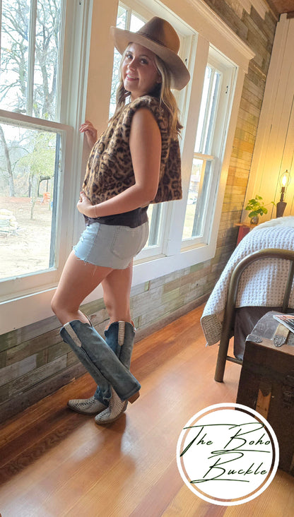 Cheetah Faux Fur Vest