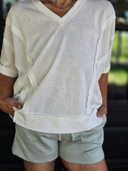 Oversized exposed seams shirt